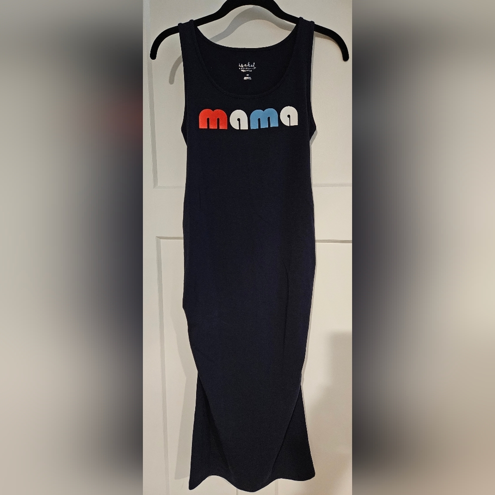NEW 'MAMA' Sleeveless Fitted Maternity Tank Dress (Navy Blue) - Isabel Maternity